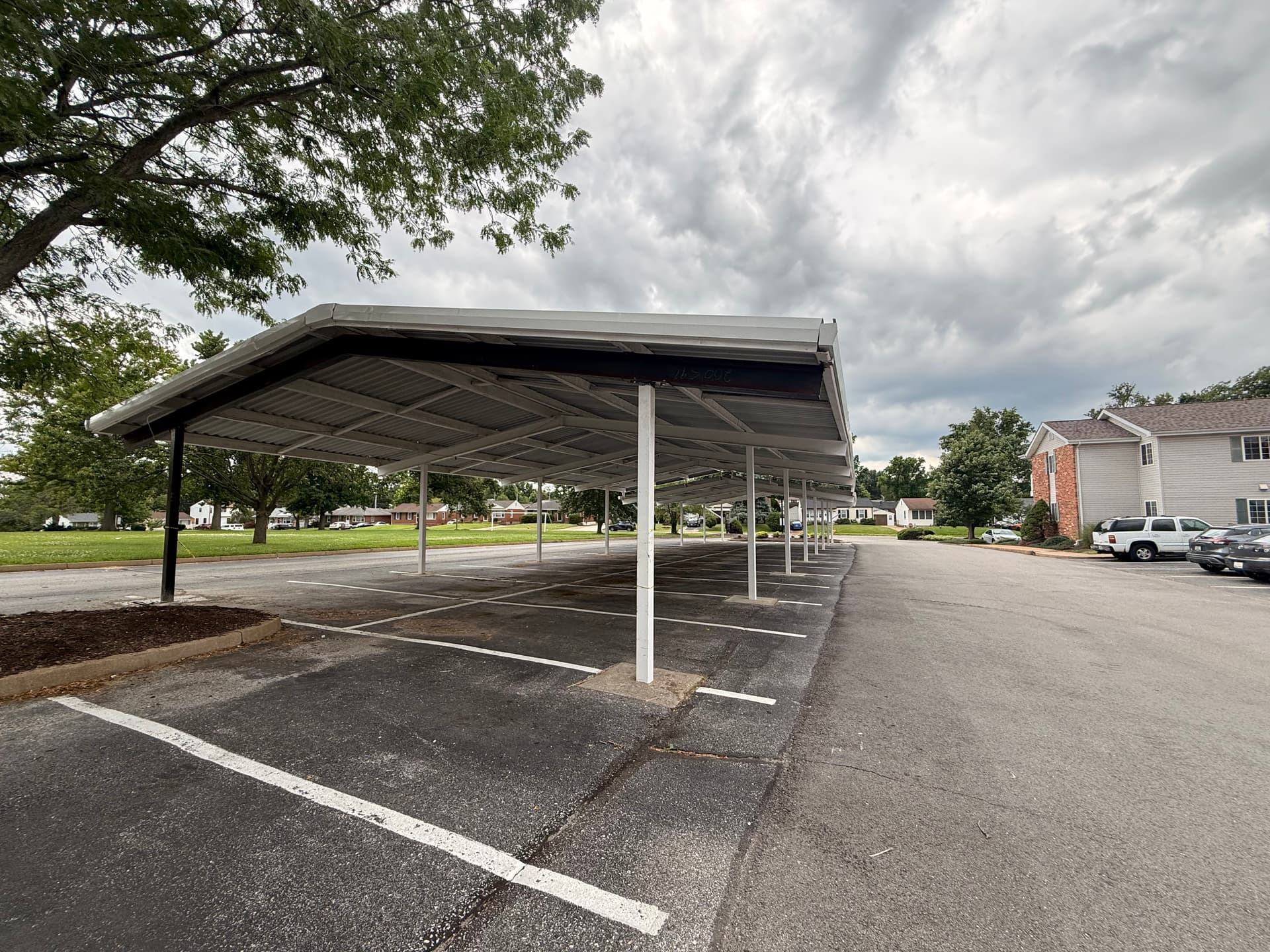 Gallery photos for Steel Parking Cover Restored After Heavy Impact Damage: Image #1