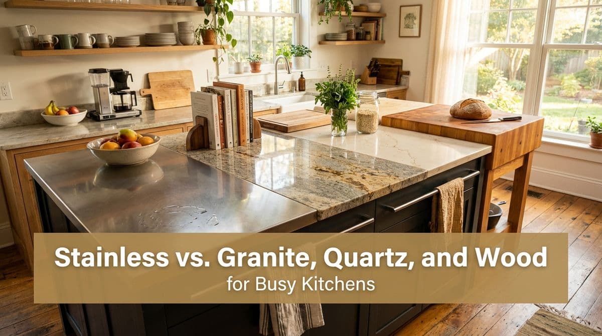 Stainless vs. Granite, Quartz, and Wood for Busy Kitchens image